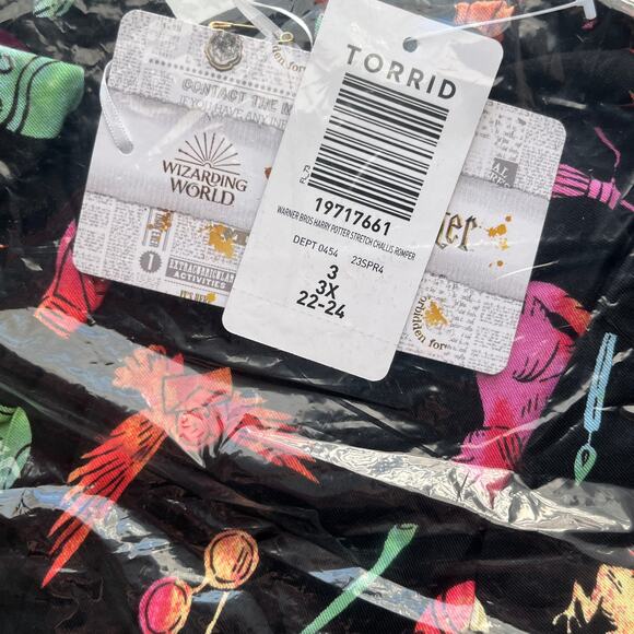 Torrid Harry Potter Romper - Hedwig Sorting Hat Potions Quidditch Plus 3X Large - Picture 7 of 11